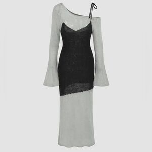 Cider Asymmetrical Knot Dress w Tie